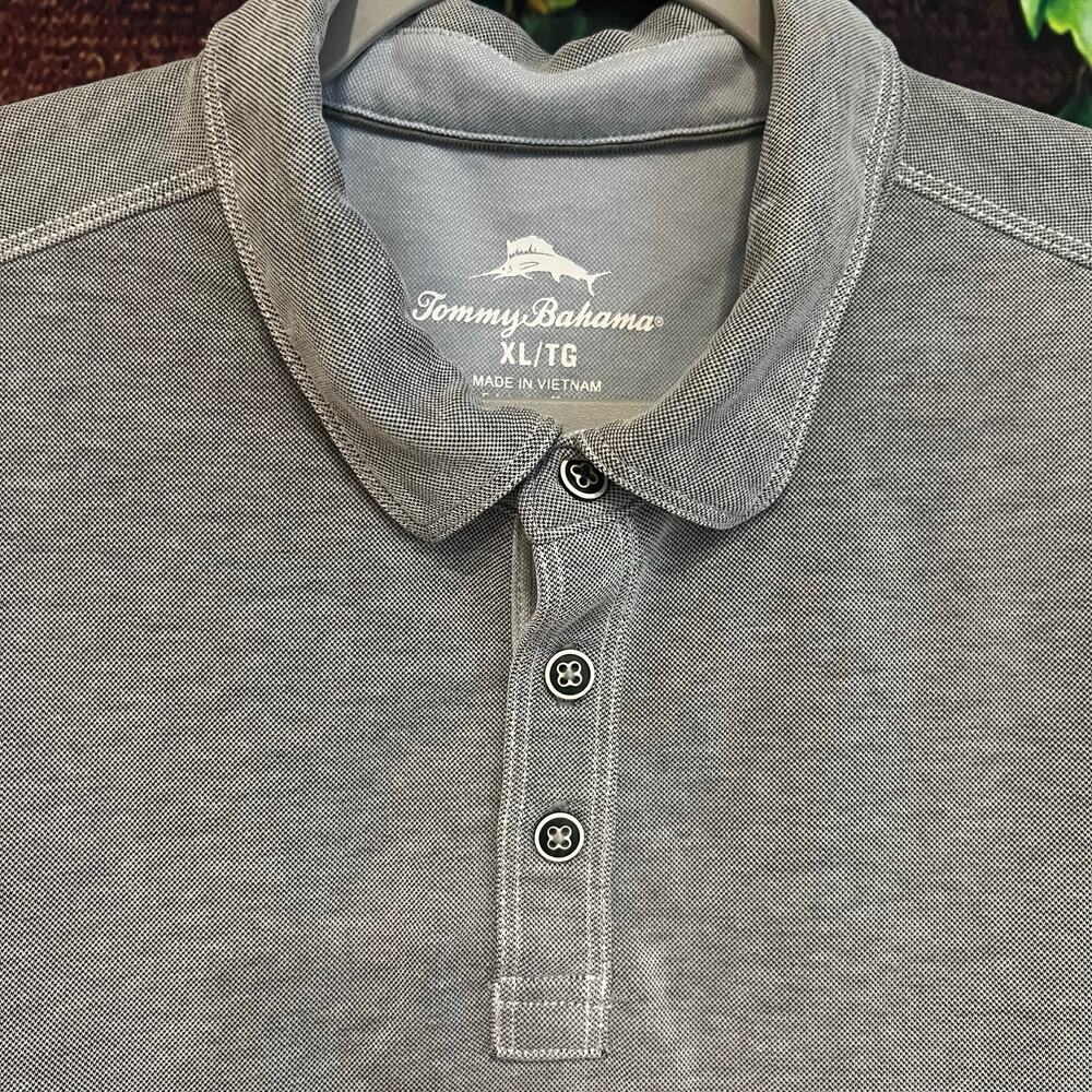 Tommy Bahama Gray Polo Beach Lightweight Summer XL Textured Short Sleeve